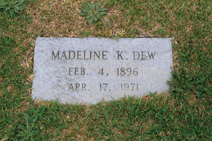 Madeline Koonce Dew (1896-1971) gravestone.<br>Source: Allen Dew, Creedmoor, North Carolina