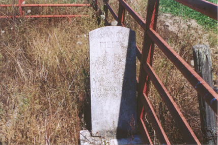 Nancy Powell Fields (19 Feb 1851 - 23 Nov 1927) gravestone at the Powell burial site on the old Powe