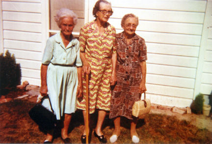 Pictured L-R: Annette Blankship Koonce, Dollie Koonce, Mary Roburties (Burties) Luman Koonce. Pictur