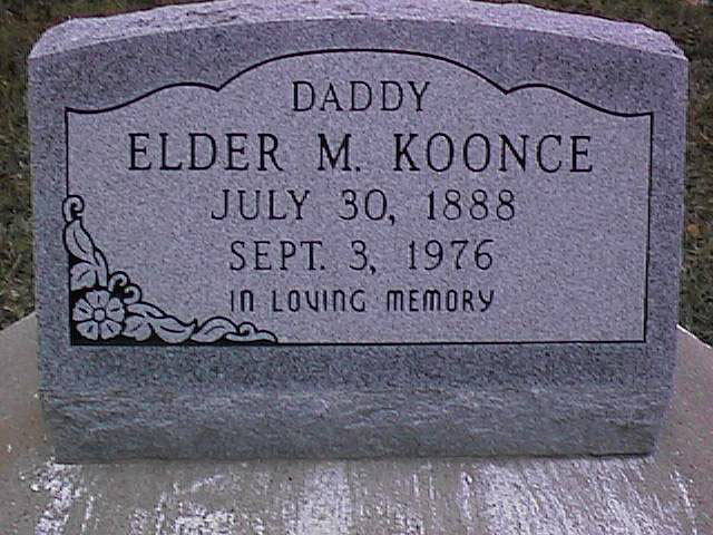 Elder M Koonce (30 Jul 1888 - 3 Sep 1976) gravestone at Ritchie Cemetery, Calcasieu Parish LA.<br>So