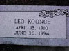 Leo Koonce (13 Apr 1910 - 30 Jun 1994) gravestone at Ritchie Cemetery, Calcasieu Parish LA.<br>Sourc